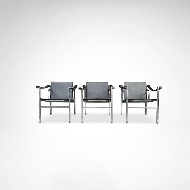Cassina Vintage LC1 Armchair by Le Corbusier for Cassina, 1970s, Set of 3 For Sale - Image 4 of 13