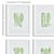 In a woodcutlike composition, this set of four prints add a vibrant pop of green. Finished off with a crispWhite mat and...