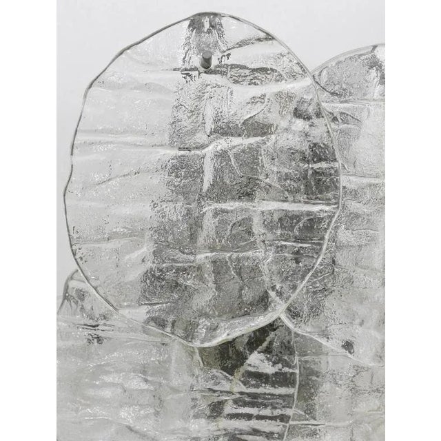 Metal Blatt Ice Glass Disc Sconce by J. T. Kalmar for Kalmar, Austria, 1960s For Sale - Image 7 of 11