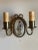 1900 - 1909 Brass and Hand Painted Wall Sconces Circa 1910 - a Pair For Sale - Image 5 of 10