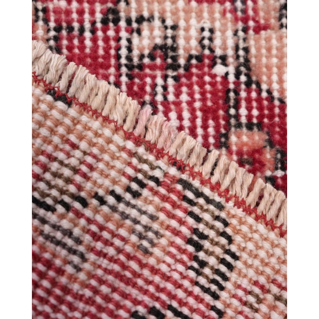 1970s Vintage Turkish Handmade Wool Cotton Red Runner Rug For Sale - Image 9 of 11