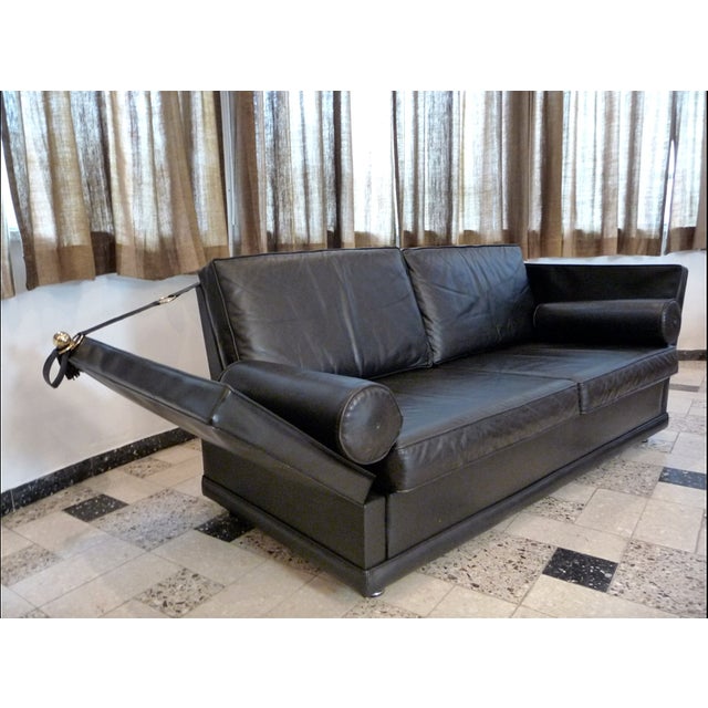 Classical Leather Knole-Type Two-Seater Sofa, Germany, 1960s For Sale - Image 12 of 18