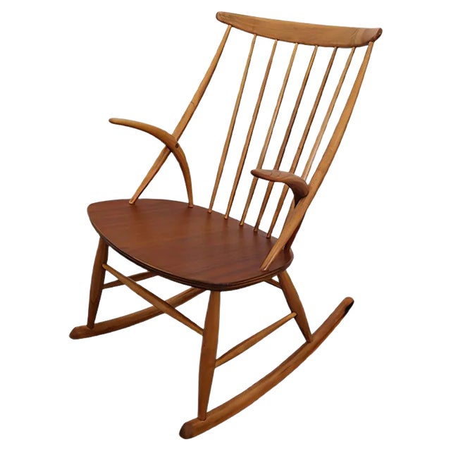 Mid-Century Rocking Chair by Illum Wikkelsø for Niels Eilersen For Sale
