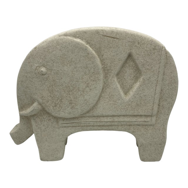 Midcentury Modern Textured Plaster Elephant Sculpture For Sale
