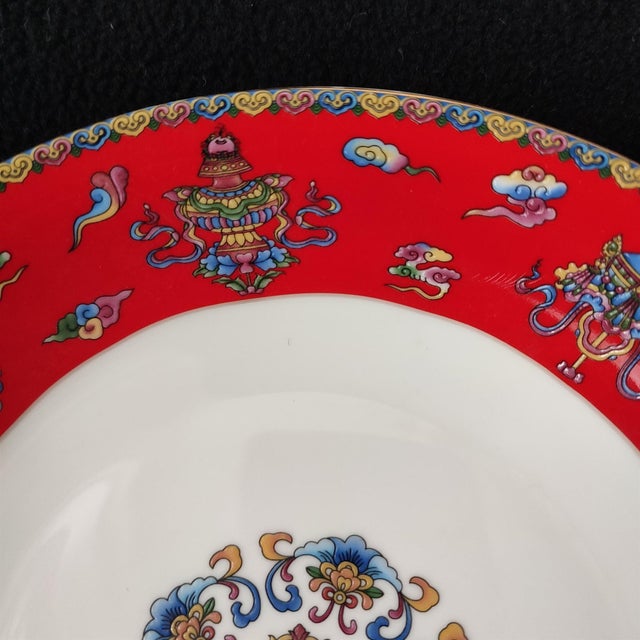 Early 20th Century Chinese Ceramic Plate,Qianlong Marked Famille Rose Porcelain Plate Hand Painted Eight Treasures Pattern For Sale - Image 5 of 10