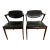 1960s Kai Kristiansen Model 42 Black Leather & Rosewood Chairs, Pair For Sale