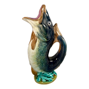 Antique, English, Majolica Fish Jug
