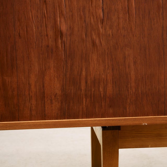 Rosewood and Teak Low Sideboard with Sliding Doors and Drawers, 1960s For Sale - Image 13 of 18