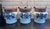 Metal Three Mexican Talavera Style Glazed Pottery Canisters With Iron Hinged Lids For Sale - Image 7 of 11