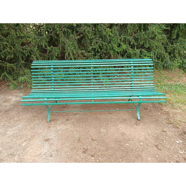 Corrugated Metal Garden Bench, 1930s For Sale - Image 3 of 16