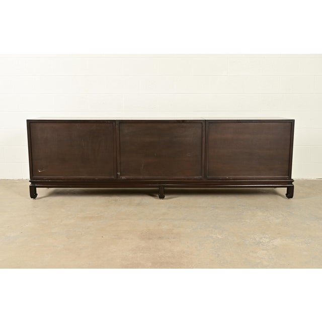John Stuart for Mount Airy Hollywood Regency Chinoiserie Monumental Mahogany and Brass Sideboard Credenza, 1960s For Sale - Image 12 of 13