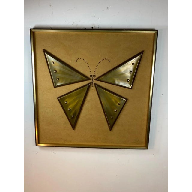 Mid-Century Modern 1960s Mixed Metals Brutalist Butterfly Wall Art For Sale - Image 3 of 8