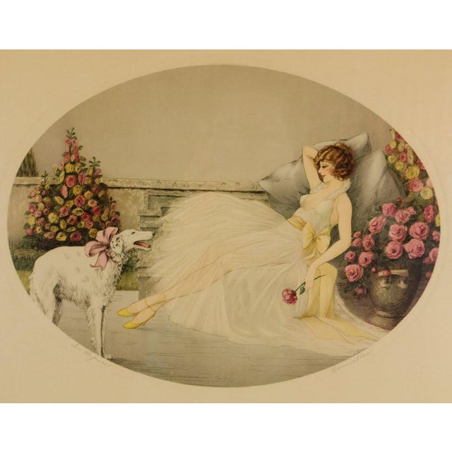 "In Repose" Courcelles Art Deco Style Print Chairish