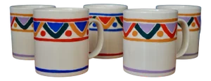 Multicolored Mugs from Mobile, 1960s, Set of 5