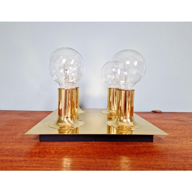 Metal Tubular Brass Ceiling Light by Cosack Leuchten, 1970s For Sale - Image 7 of 14