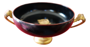 Vintage Neo-Greco-Roman Lacquered and Gilded Bronze Bowl, 1930s