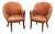 Petite Art Deco Channel Back Shell Chairs, Pair For Sale