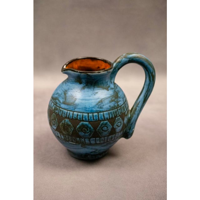Black Glazed Earthenware Pitcher by Jérôme Massier Fils / Alain Maunier, Vallauris, France, 1960-1980 For Sale - Image 8 of 18