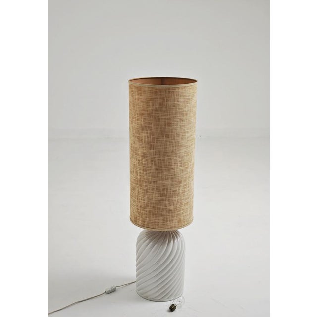 1970s Large White Ceramic Table Lamp, Italy, 1970s For Sale - Image 5 of 16