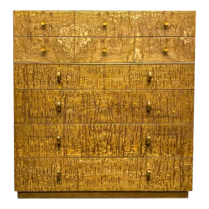 1950s Albert of Shelbyville Mid-Century Modern Burl Wood Chest of Drawers