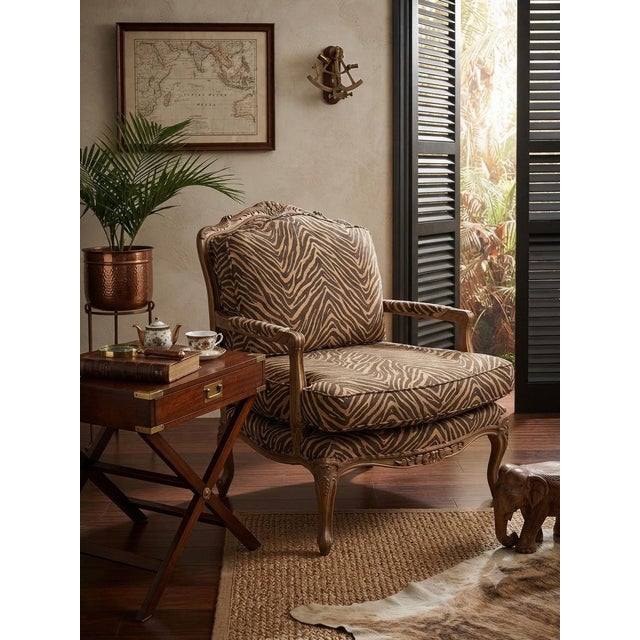 Alexa Hampton Large Vintage French Bergere Armchair in Zebra Print – Palm Beach Regency, Ralph Lauren or Grandmillennial Statement Piece! See Pics! For Sale - Image 4 of 12
