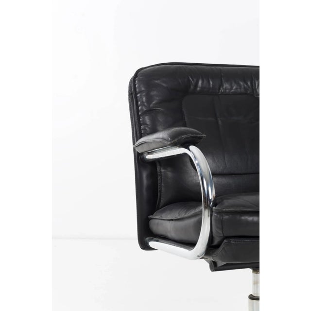 Metal Frank Mariani Leather Desk Chair For Sale - Image 7 of 11