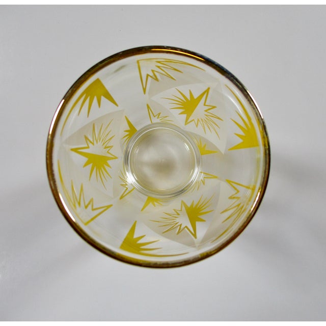 1960s 1960s Hazel-Atlas Mid-Century Atomic Pastel Starburst Glasses- Set of 6 For Sale - Image 5 of 7