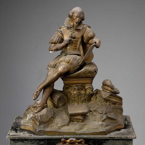 Brown Antique Table Clock in Gilded Antimony For Sale - Image 8 of 13