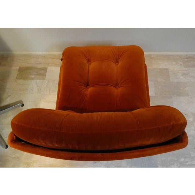 Rust-Colored Velvet Chairs, Italy, 1970s, Set of 2 For Sale - Image 9 of 15