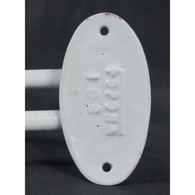 White European Mid Century Enamel Double Arm Towel Rack For Sale - Image 8 of 8
