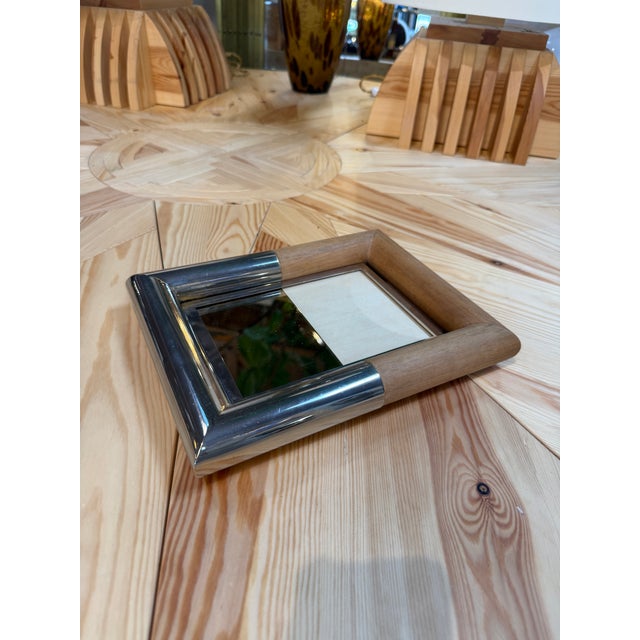 Modern Wood and Silver-Plated Table Picture Frame by Paolo Traversi For Sale - Image 3 of 7
