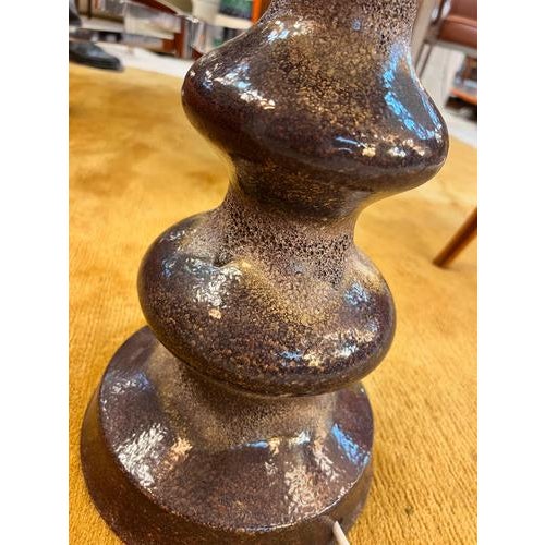 Ceramic Floor Lamp in Dark Brown Beige Ceramic from EEA Leuchten For Sale - Image 7 of 11