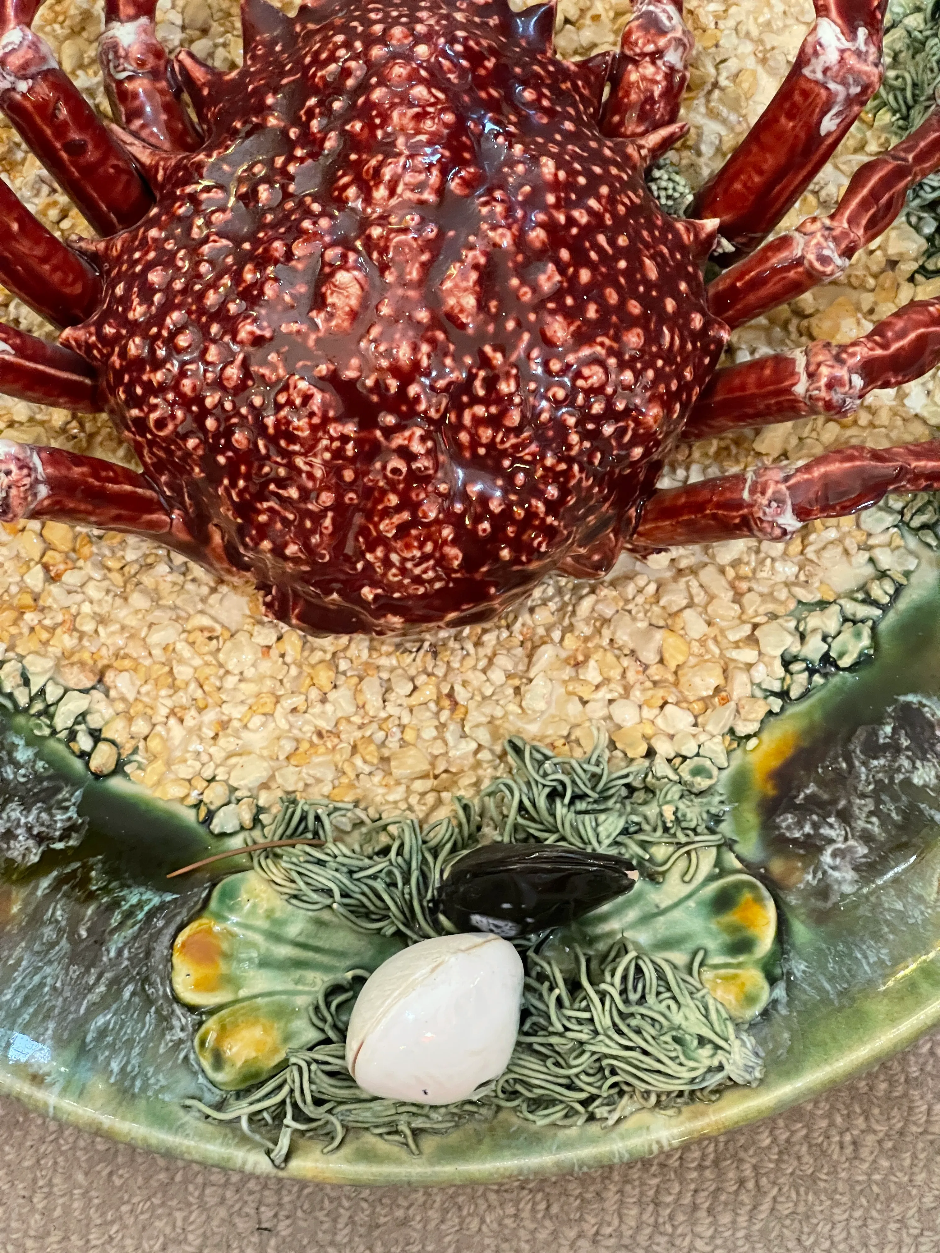 Majolica Palissy Portuguese Spider Crab Wall Plate,C.1940 | Chairish