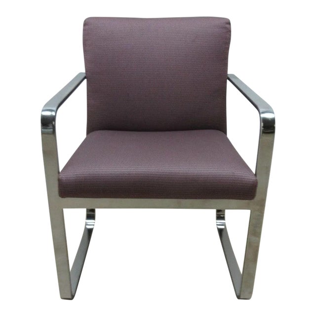 Vintage Chrome Flat Stock Club Chair For Sale