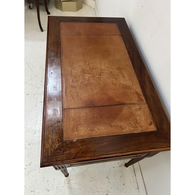 Brown 20th Century Louis XVI Mahogany and Mahogany Veneer Desk For Sale - Image 8 of 16