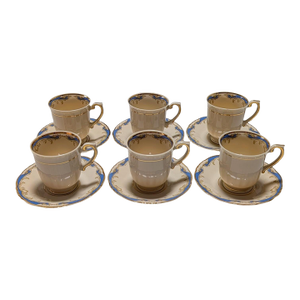 1960s Six Syracuse China Carvel Cups and Saucers