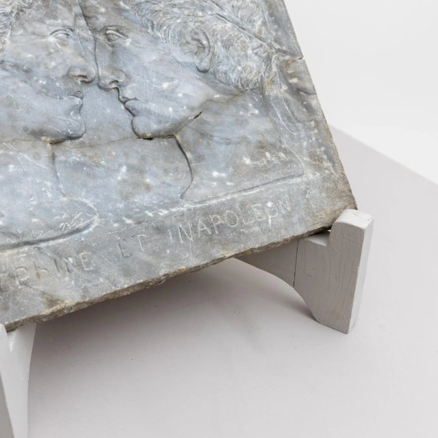 Relief of Napoleon and Josephine, France, 19th-Century, Marble For Sale - Image 5 of 7