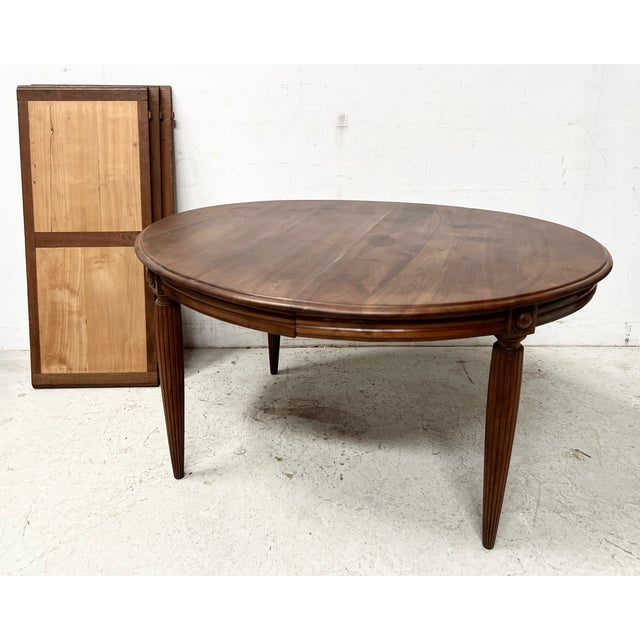 Set of a table and six art deco chairs solid wood construction table with four tapered legs with raised fluting six chairs...