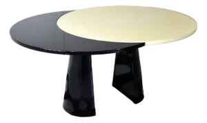 Round Table in White Lacquered Wood, 1980s