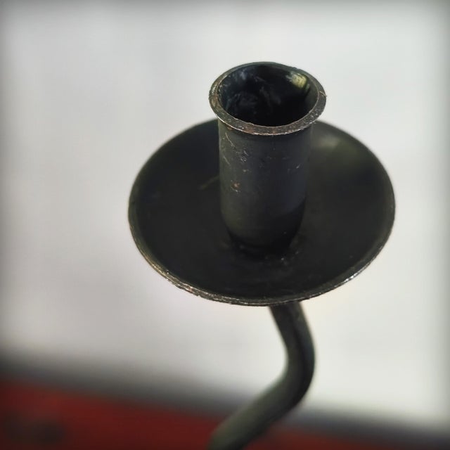 Postmodern Brutalist Wrought Iron Candlesticks by Hysteria Design, France, 1980s, Set of 2 For Sale - Image 11 of 18
