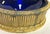 Early 1900's Georgian Style Gold Plate Oval Dish With Blue Glass Liner For Sale - Image 9 of 12