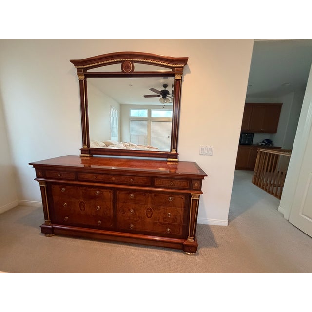 Authentic Marzorati Impero Italian Bedroom Furniture – Dresser, Mirror & 2 Nightstands For Sale - Image 11 of 18