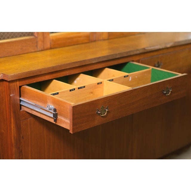 Brown 1960s Walnut Veneer Kitchen Storage Cabinet For Sale - Image 8 of 16