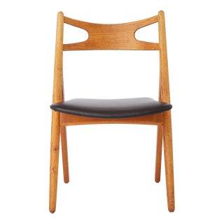 Danish Oak CH29 Sawbuck Chair by Hans J. Wegner for Carl Hansen & Son, 1960s For Sale