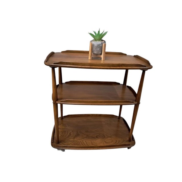 Brown Mid-Century Modern Drinks Trolley with Glass Tops by Lucian Ercolani for Ercol, 1960s For Sale - Image 8 of 16