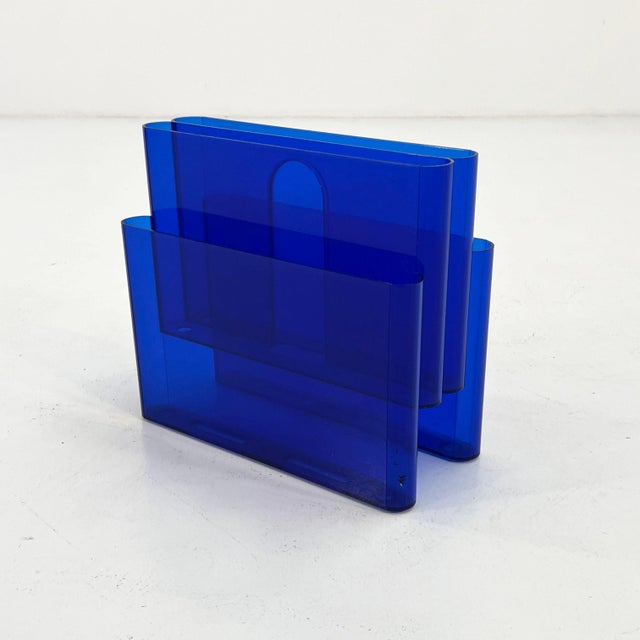 Blue Acrylic Glass Magazine Rack by Giotto Stoppino for Kartell, 1970s For Sale - Image 6 of 6