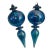 Traditional Blue Iridescent Hand Blown Glass Christmas Tree Ornaments - Set of 10 For Sale - Image 3 of 9