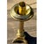 Metal Antique Church Altar Brass Mary Joseph Jesus 12" Fluted Stem Tripod Candlestick For Sale - Image 7 of 10