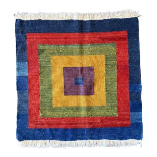 Vintage Wool Navajo Style Square Tapestry For Sale