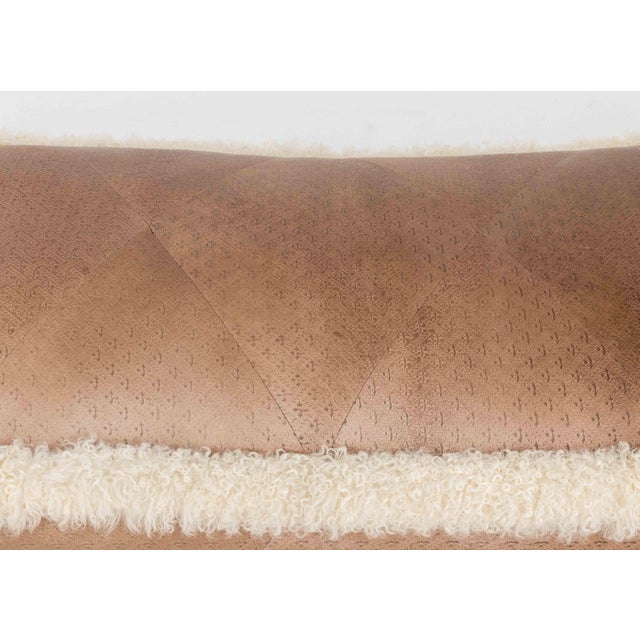 Modern Embossed Leather and Flokati Chaise Longue For Sale - Image 10 of 11